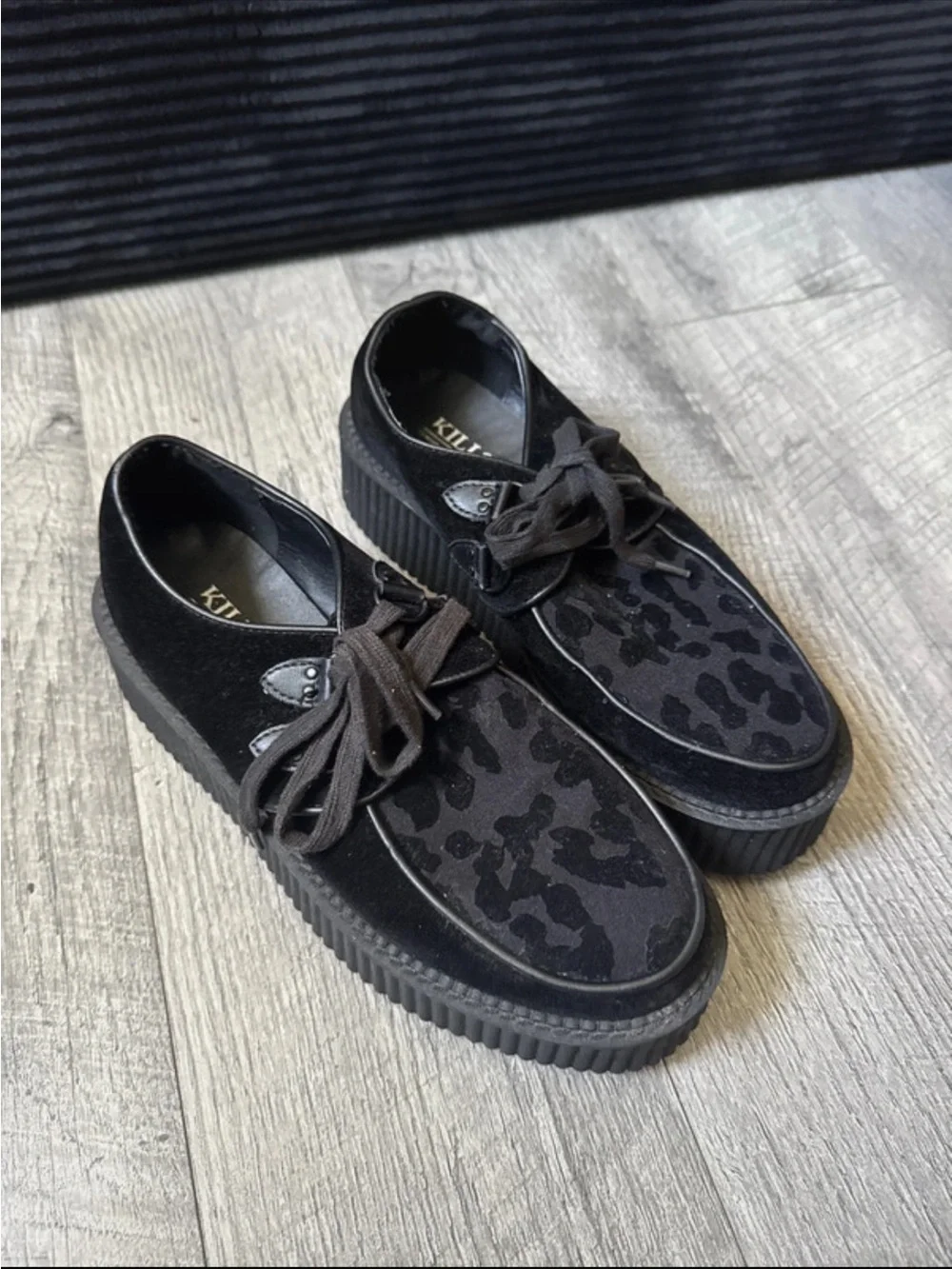 Killstar Black Velvet Feral Creeper Platform Shoes